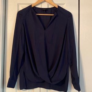 XS navy blue blouse style long sleeve top. Buttons on sleeve. Navy